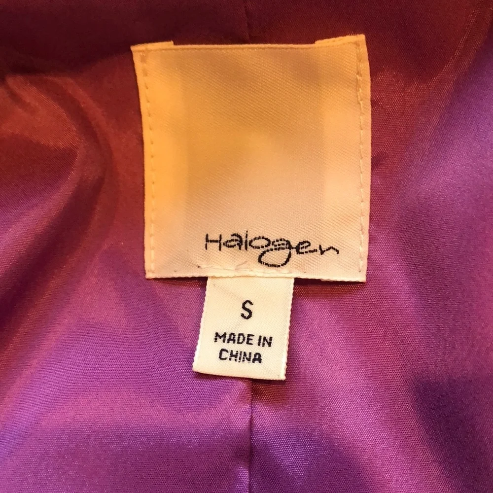Halogen Double Breasted Button Front 3/4 Sleeve Purple Jacket Women’s Small EUC